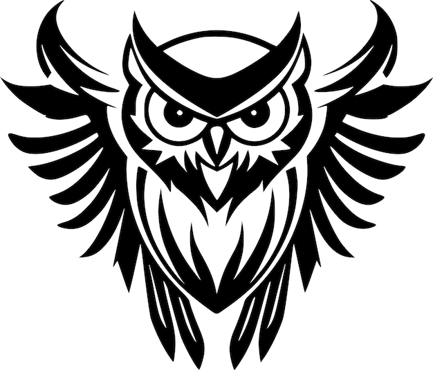 Owl Minimalist and Flat Logo Vector illustration