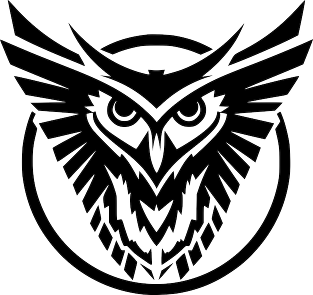 Owl Minimalist and Flat Logo Vector illustration