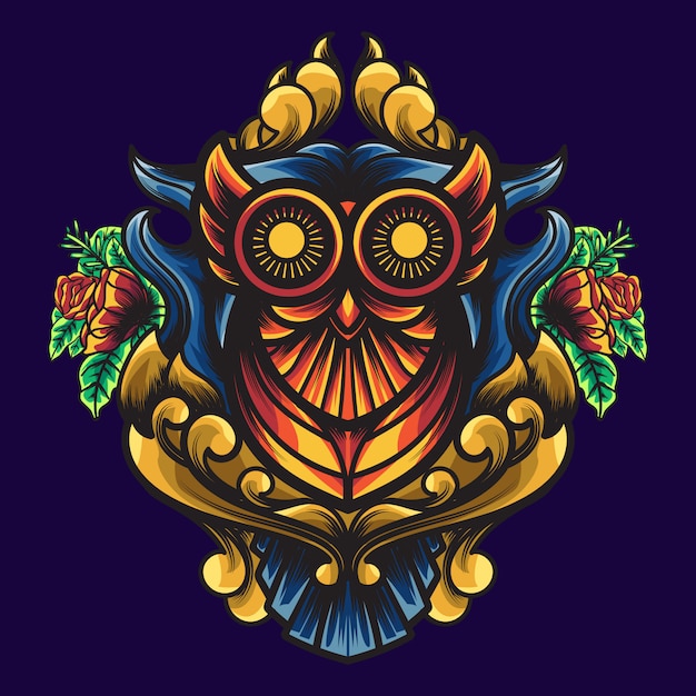 Owl Ornamental geometry