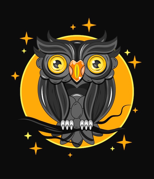 owl outline style illustration