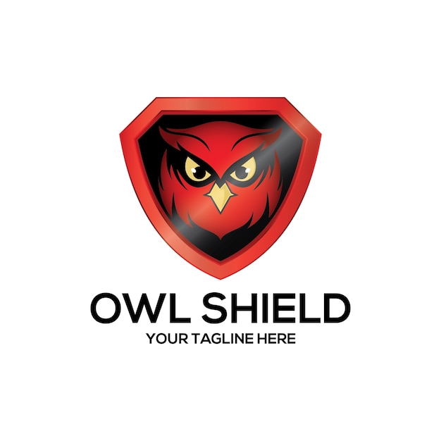 Owl shield security protection logo