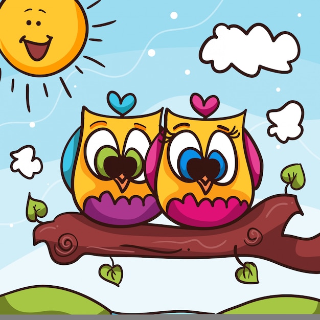 Owl valentine day