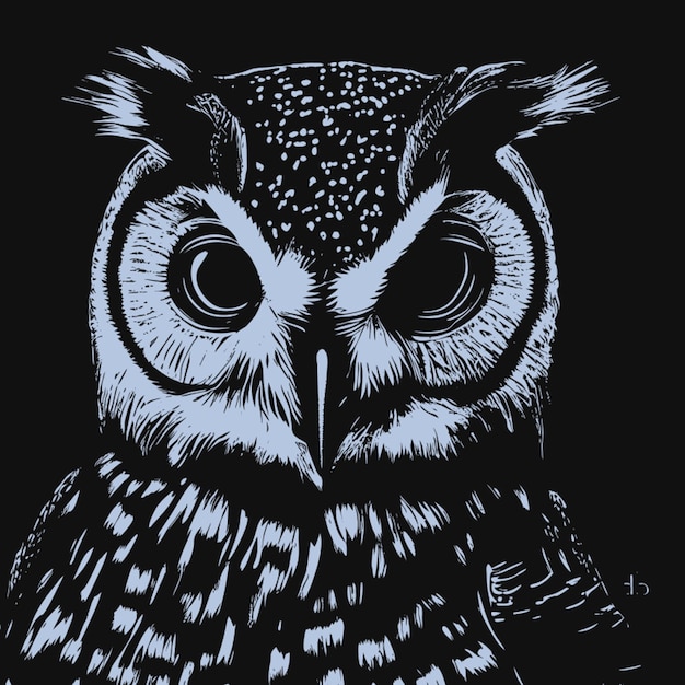 owl vector illustration engraving