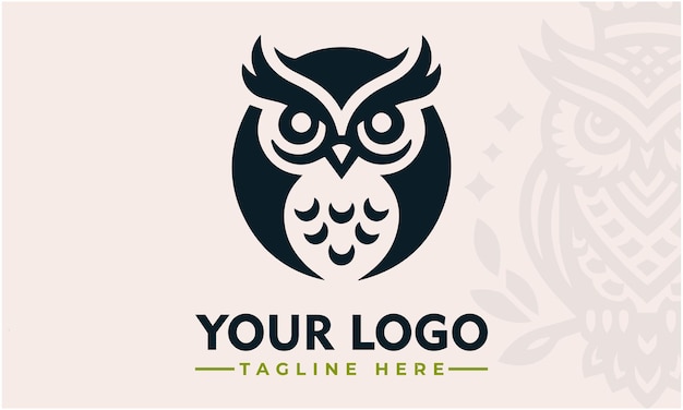 Owl vector logo vector Minimalis Owl logo for Branding Business