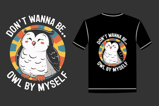 An owl vector and typography tshirt design