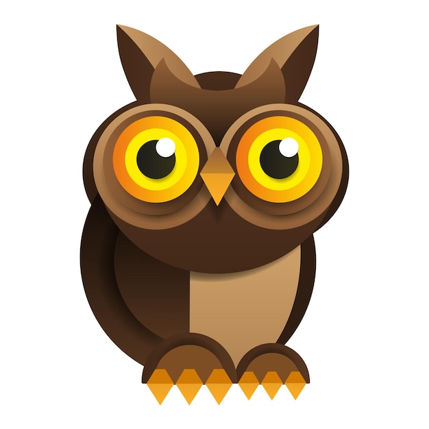 Owl On White Background Vector Illustration For Your Design.