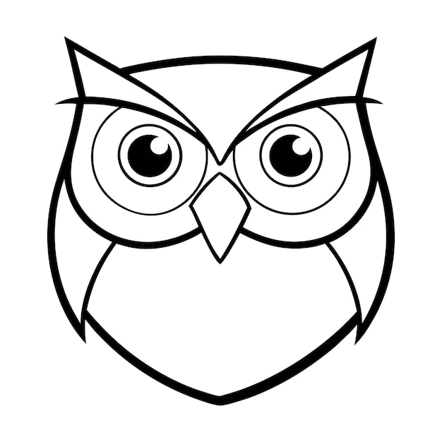 Vector an owl with big eyes and a black background