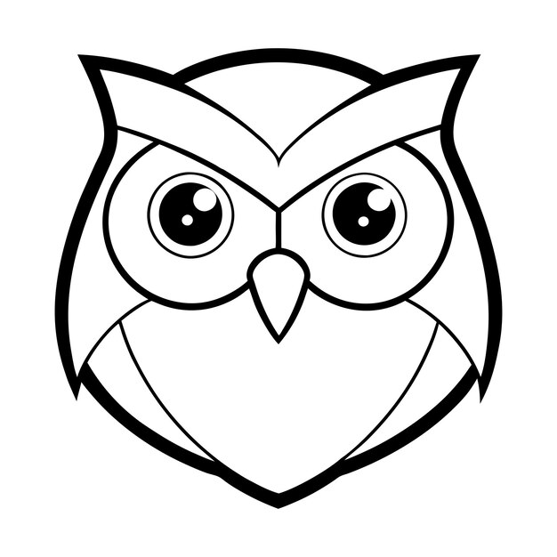 an owl with big eyes and a black outline