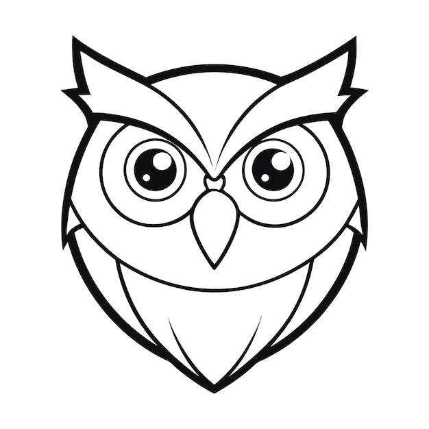 an owl with big eyes and a black outline