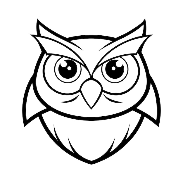 an owl with big eyes and a white background