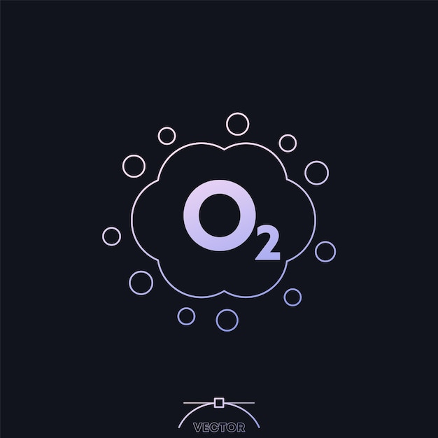 Vector oxygen gas o2 icon with a cloud vector