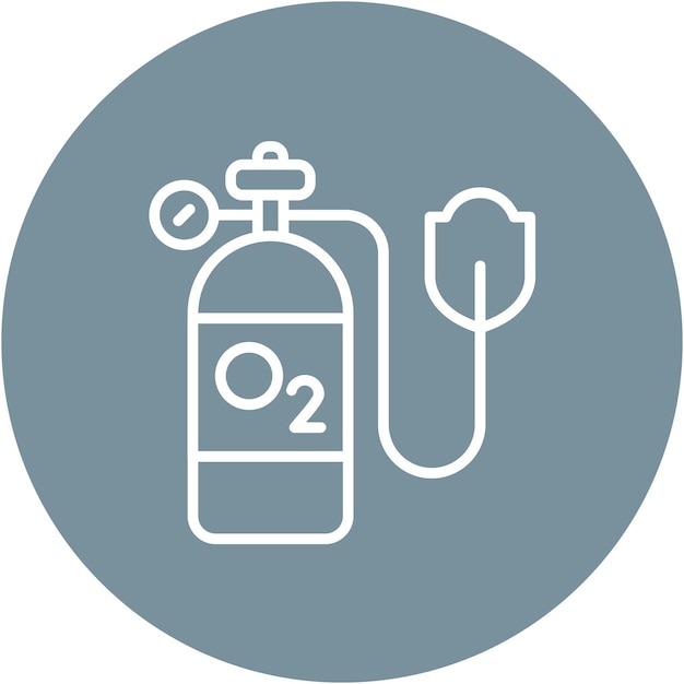 Oxygen Tank Vector Illustration Style