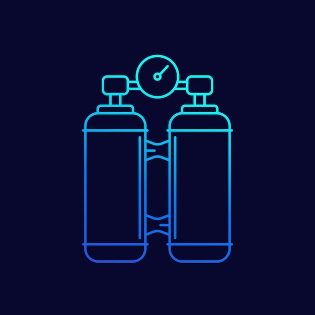 Oxygen tanks line icon vector