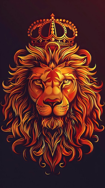 Vector oyal king lion crown symbols ar 169 style raw