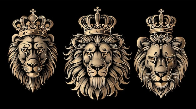 oyal king lion crown symbols ar 169 style raw