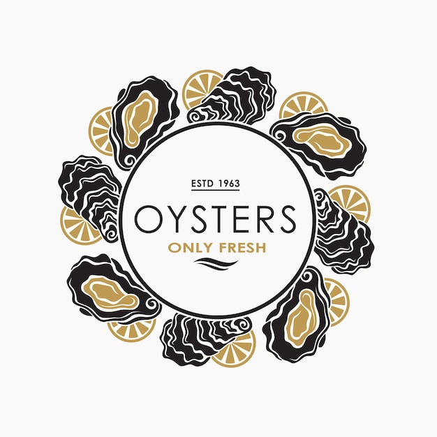 Vector oyster shell label