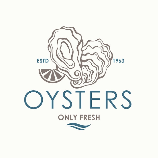 Vector oyster shell label