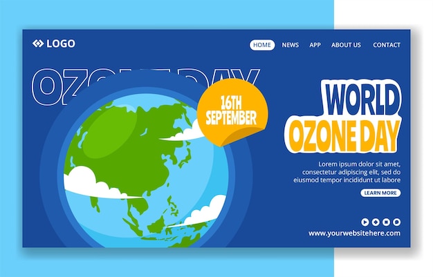 Ozone Day Social Media Landing Page Cartoon Hand Drawn Templates Background Illustration