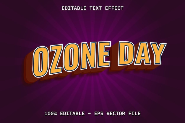 Ozone Day With Modern Comic Style Editable Text Effect