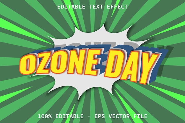 Ozone Day With Modern Comic Style Editable Text Effect