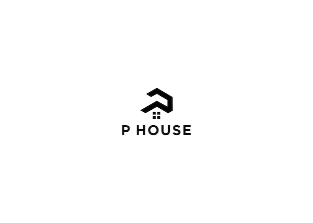 p house logo design vector illustration