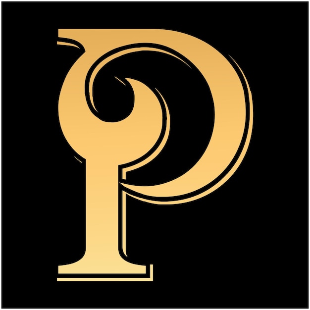 Vector p latter logo design icon