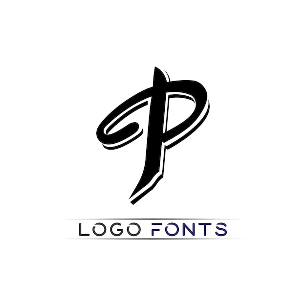 P letter and font logo P design vector business identity company