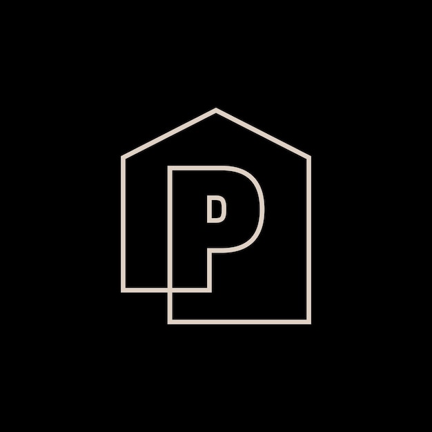 p Letter House Monogram Home mortgage architect architecture logo vector icon illustration