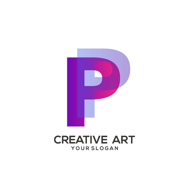 P letter logo colorful gradient design