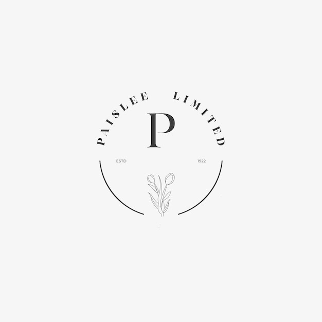 Vector p letter logo with creative floral concept for company business beauty real estate premium vector