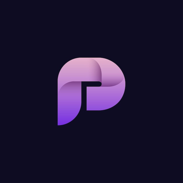 p modern gradient logo vector