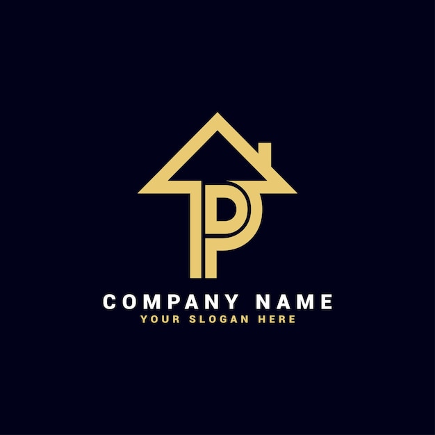 P Real estate letter logo,P apartment logo,P house logo