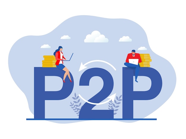 P2P or Peer to peer payments Two Business interacting with each other Cryptocurrency virtual