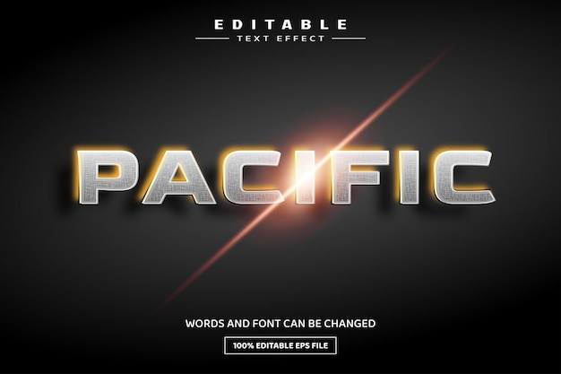 Pacific 3D editable text effect template