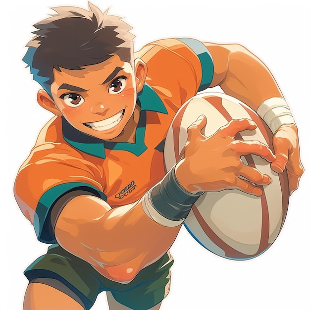 Pacific Islander Teen Boy Playing Rugby