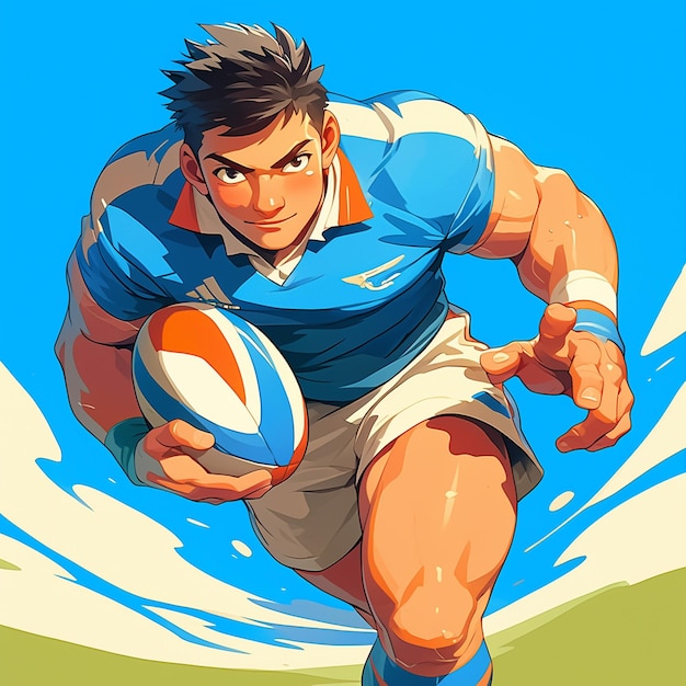 Pacific Islander Teen Boy Playing Rugby