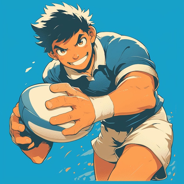 Pacific Islander Teen Boy Playing Rugby