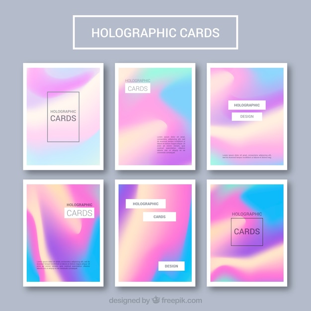 Pack of abstract holographic cards