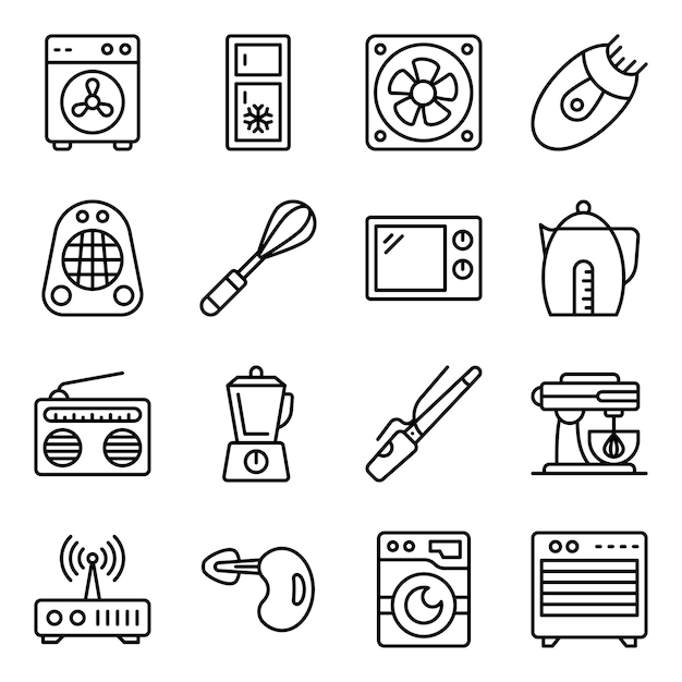 Pack of Appliance line Icons