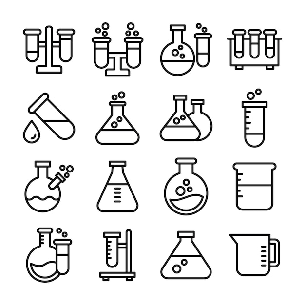 Pack Of Biochemistry Equipment Icons