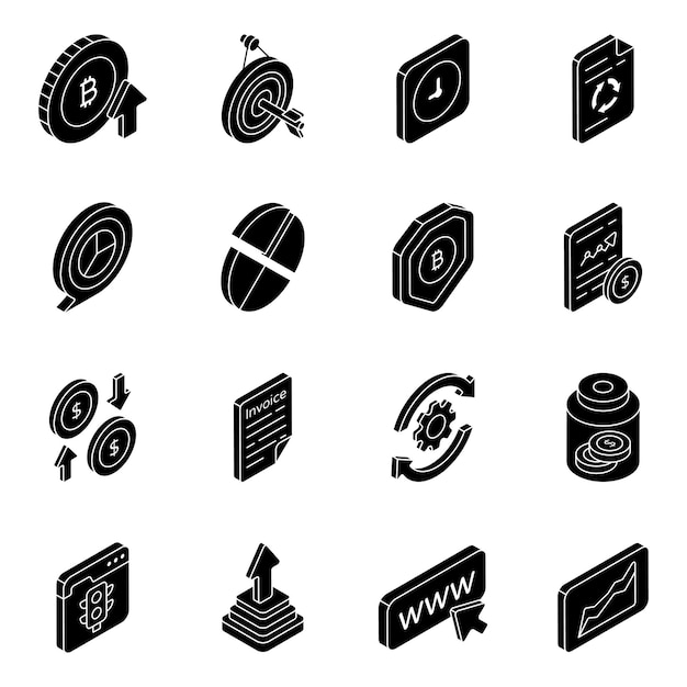 Pack of Business Data Flat Icons