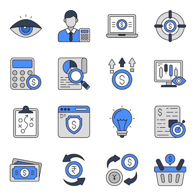 Pack of Business and Economy Flat Icons