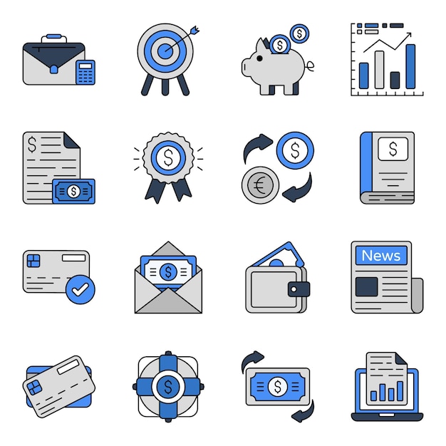 Pack of Business Flat Icons