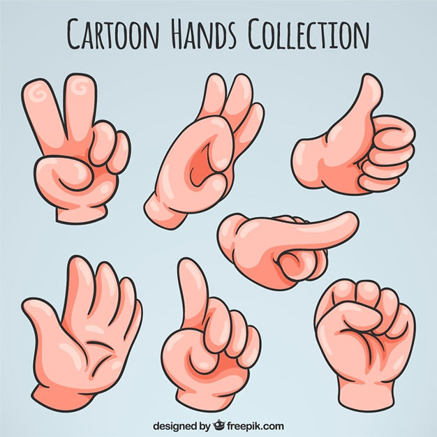 Vector pack of cartoon hands