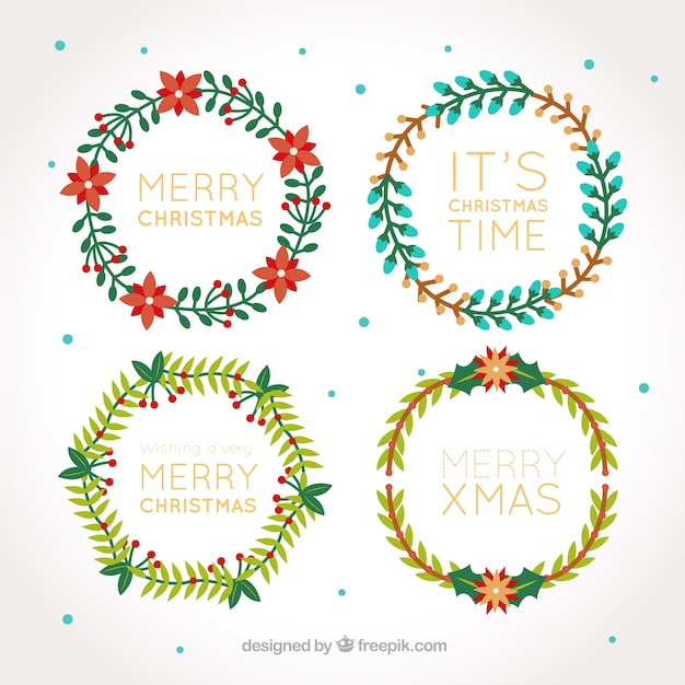 Pack of christmas wreaths with messages