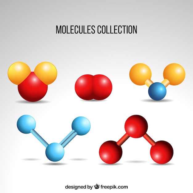 Pack of colored molecular components