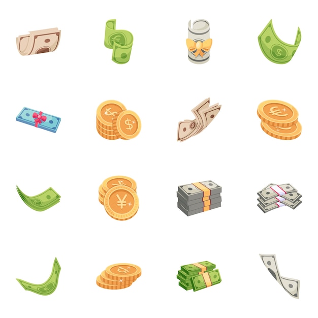 Pack of Currencies 2D Icons