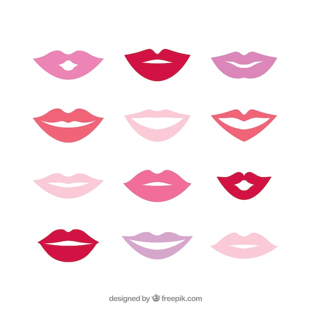 Pack of different colored lips