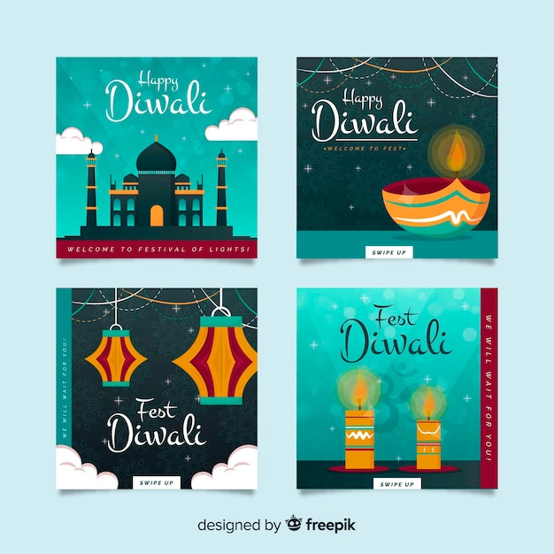 Pack of diwali instagram posts