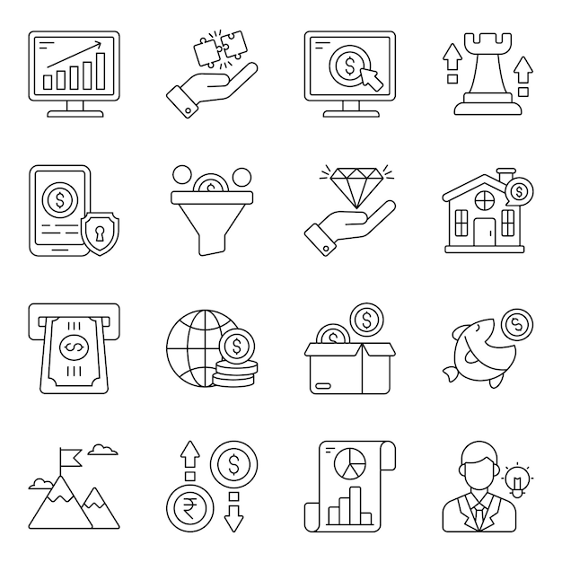 Pack of Finance Line Icons